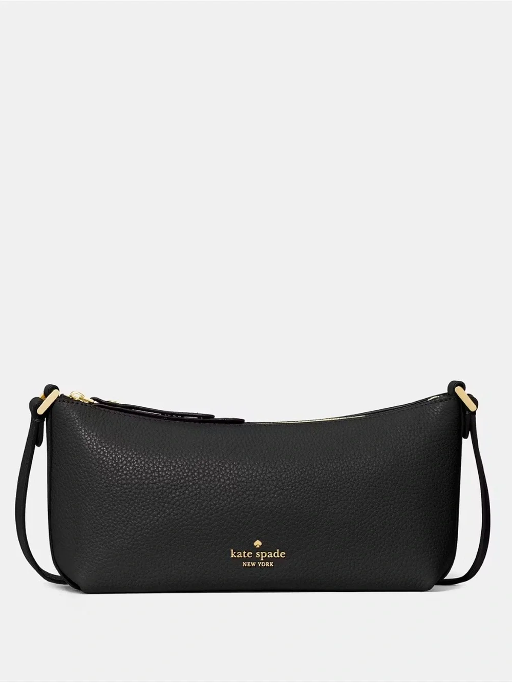 kate spade Black Pebbled Leather Mini Shoulder Crossbody with Gold Hardware